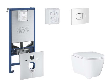 Grohe Rapid SLX Set predstenovej inštalácie, klozetu, dosky SoftClose a tlačidla Arena Cosmopolitan, alpská biela SANI11BB3116-GR