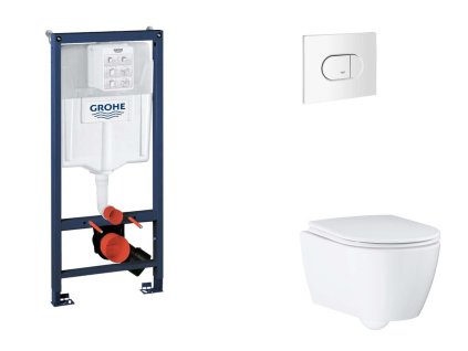 Grohe Rapid SL Set predstenovej inštalácie, klozetu, dosky SoftClose a tlačidla Arena Cosmopolitan, alpská biela SANI11BB3132-GR