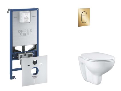 Grohe Rapid SLX Set predstenovej inštalácie, klozetu, dosky SoftClose a tlačidla Arena Cosmopolitan S, Cool Sunrise SANI11BB4105-GR