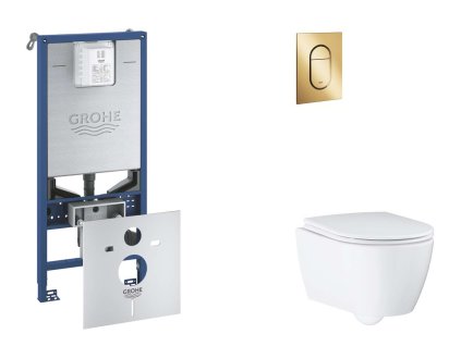 Grohe Rapid SLX Set predstenovej inštalácie, klozetu, dosky SoftClose a tlačidla Arena Cosmopolitan S, Cool Sunrise SANI11BB4120-GR