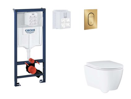 Grohe Rapid SL Set predstenovej inštalácie, klozetu, dosky SoftClose a tlačidla Arena Cosmopolitan S, kefovaný Cool Sunrise SANI11BB4139-GR