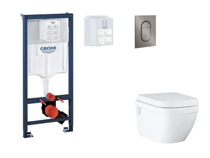Grohe Rapid SL Set predstenovej inštalácie, klozetu, dosky SoftClose a tlačidla Arena Cosmopolitan S, kefovaný Hard Graphite SANI11BB5121-GR