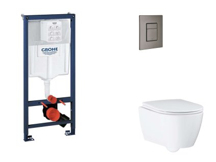 Grohe Rapid SL Set predstenovej inštalácie, klozetu, dosky SoftClose a tlačidla Skate Cosmopolitan, kefovaný Hard Graphite SANI11BB5123-GR