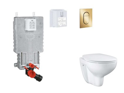 Grohe Uniset Set predstenovej inštalácie, klozetu, dosky SoftClose a tlačidla Arena Cosmopolitan S, Cool Sunrise SANI15BB4105-GR