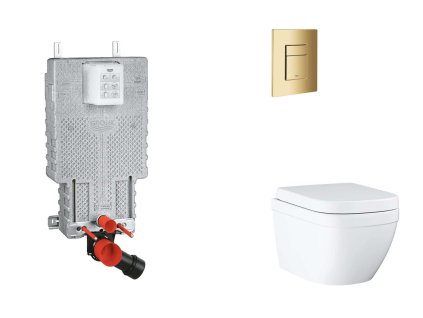 Grohe Uniset Set predstenovej inštalácie, klozetu, dosky SoftClose a tlačidla Skate Cosmopolitan, Triple Vortex, Cool Sunrise SANI15BB4107-GR