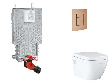 Grohe Uniset Set predstenovej inštalácie, klozetu, dosky SoftClose a tlačidla Skate Cosmopolitan, kefovaný Warm Sunset SANI15BB4113-GR