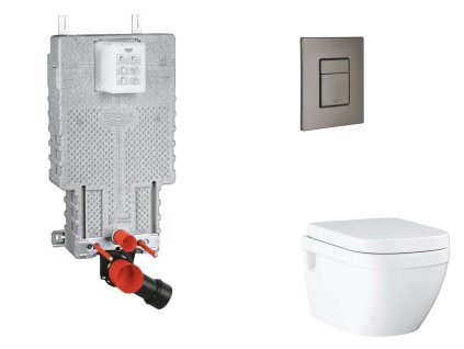 Grohe Uniset Set predstenovej inštalácie, klozetu, dosky SoftClose a tlačidla Skate Cosmopolitan, kefovaný Hard Graphite SANI15BB5108-GR