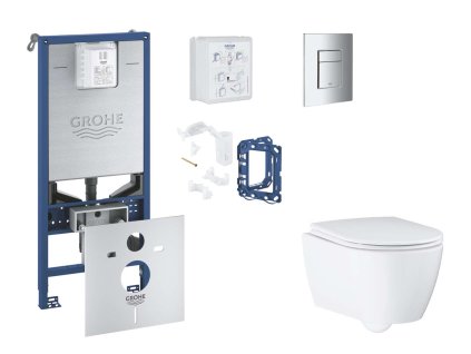 Grohe Rapid SLX Set predstenovej inštalácie, klozetu, dosky SoftClose, tlačidla Skate Cosmopolitan a súpravy na vhadzovanie tabliet, chróm SANI11BB2131-GR