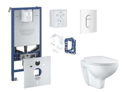 Grohe Rapid SLX Set predstenovej inštalácie, klozetu, dosky SoftClose, tlačidla Arena Cosmopolitan a súpravy na vhadzovanie tabliet, alpská biela SANI11BB3134-GR