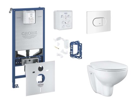 Grohe Rapid SLX Set predstenovej inštalácie, klozetu, dosky SoftClose a tlačidla Arena Cosmopolitan, alpská biela SANI11BB3135-GR