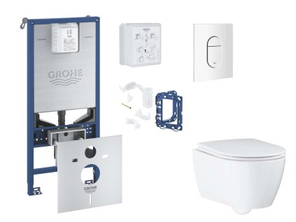 Grohe Rapid SLX Set predstenovej inštalácie, klozetu, dosky SoftClose, tlačidla Arena Cosmopolitan a súpravy na vhadzovanie tabliet, alpská biela SANI11BB3143-GR