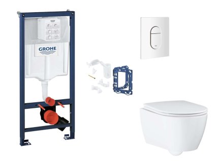 Grohe Rapid SL Set predstenovej inštalácie, klozetu, dosky SoftClose, tlačidla Arena Cosmopolitan a súpravy na vhadzovanie tabliet, alpská biela SANI11BB3155-GR