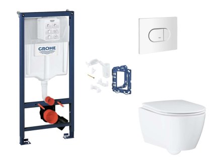Grohe Rapid SL Set predstenovej inštalácie, klozetu, dosky SoftClose, tlačidla Arena Cosmopolitan a súpravy na vhadzovanie tabliet, alpská biela SANI11BB3156-GR