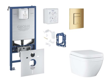 Grohe Rapid SLX Set predstenovej inštalácie, klozetu, dosky SoftClose, tlačidla Skate Cosmopolitan a súpravy na vhadzovanie tabliet, Triple Vortex, Cool Sunrise SANI11BB4145-GR