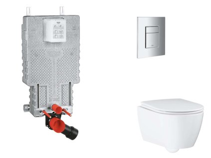 Grohe Uniset Set predstenovej inštalácie, klozetu, dosky SoftClose a tlačidla Skate Cosmopolitan, chróm SANI15BB2110-GR