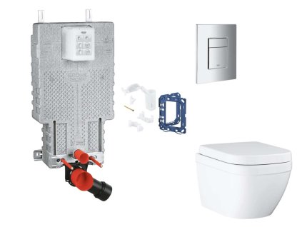 Grohe Uniset Set predstenovej inštalácie, klozetu, dosky SoftClose, tlačidla Skate Cosmopolitan a súpravy na vhadzovanie tabliet, Triple Vortex, chróm SANI15BB2115-GR