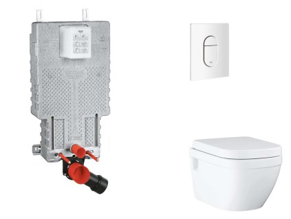 Grohe Uniset Set predstenovej inštalácie, klozetu, dosky SoftClose a tlačidla Arena Cosmopolitan, alpská biela SANI15BB3110-GR