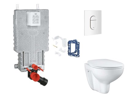 Grohe Uniset Set predstenovej inštalácie, klozetu, dosky SoftClose, tlačidla Arena Cosmopolitan a súpravy na vhadzovanie tabliet, alpská biela SANI15BB3118-GR