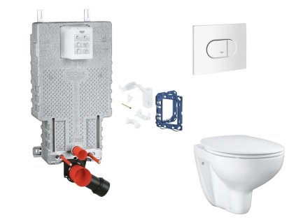 Grohe Uniset Set predstenovej inštalácie, klozetu, dosky SoftClose, tlačidla Arena Cosmopolitan a súpravy na vhadzovanie tabliet, alpská biela SANI15BB3119-GR