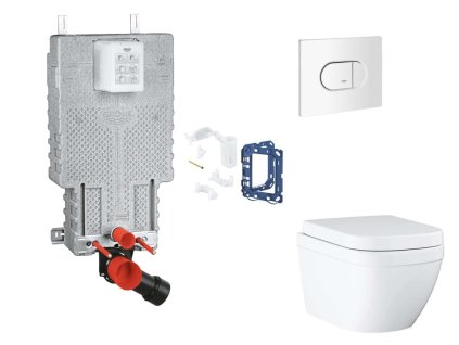 Grohe Uniset Set predstenovej inštalácie, klozetu, dosky SoftClose, tlačidla Arena Cosmopolitan a súpravy na vhadzovanie tabliet, Triple Vortex, alpská biela SANI15BB3122-GR