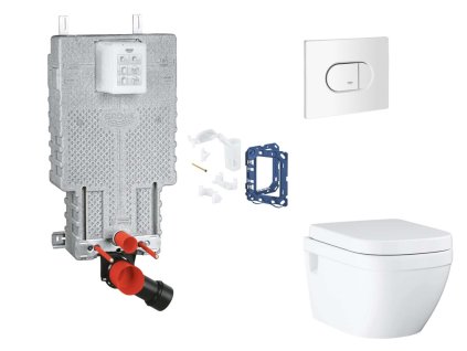 Grohe Uniset Set predstenovej inštalácie, klozetu, dosky SoftClose, tlačidla Arena Cosmopolitan a súpravy na vhadzovanie tabliet, alpská biela SANI15BB3125-GR