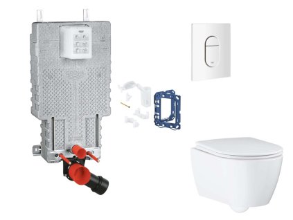 Grohe Uniset Set predstenovej inštalácie, klozetu, dosky SoftClose, tlačidla Arena Cosmopolitan a súpravy na vhadzovanie tabliet, alpská biela SANI15BB3127-GR