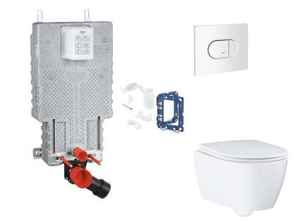 Grohe Uniset Set predstenovej inštalácie, klozetu, dosky SoftClose, tlačidla Arena Cosmopolitan a súpravy na vhadzovanie tabliet, alpská biela SANI15BB3128-GR