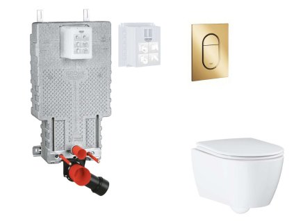 Grohe Uniset Set predstenovej inštalácie, klozetu, dosky SoftClose a tlačidla Arena Cosmopolitan S, Cool Sunrise SANI15BB4120-GR