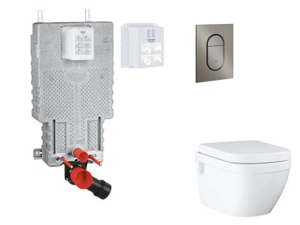 Grohe Uniset Set predstenovej inštalácie, klozetu, dosky SoftClose a tlačidla Arena Cosmopolitan S, kefovaný Hard Graphite SANI15BB5109-GR