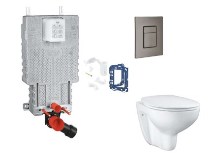 Grohe Uniset Set predstenovej inštalácie, klozetu, dosky SoftClose, tlačidla Skate Cosmopolitan a súpravy na vhadzovanie tabliet, kefovaný Hard Graphite SANI15BB5114-GR