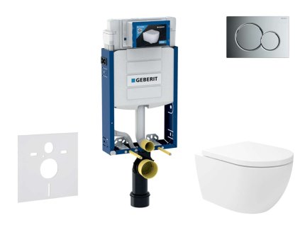 Geberit Kombifix Set predstenovej inštalácie, klozetu Oudee Vortex a dosky softclose, tlačidlo Sigma01, lesklý chróm SANI15CA1130