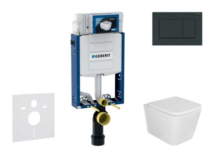 Geberit Kombifix Set predstenovej inštalácie, klozetu Arkas I a dosky softclose, tlačidlo Sigma20, čierna lesk/čierna mat SANI15CA5127