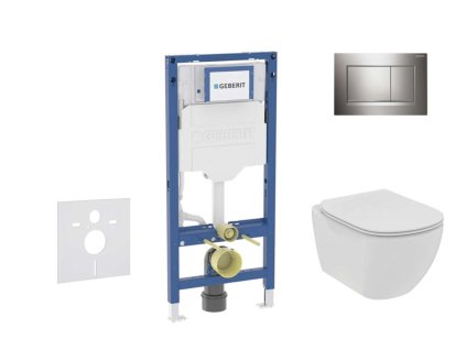 Geberit Duofix Set predstenovej inštalácie, klozetu Tesi a dosky softclose, tlačidlo Sigma30, lesklý chróm/matný chróm SANI11CD1113