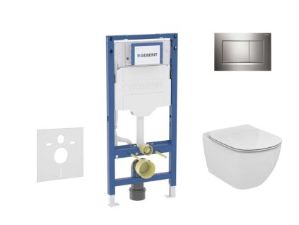 Geberit Duofix Set predstenovej inštalácie, klozetu Tesi a dosky, tlačidlo Sigma20, chróm SANI11CD1121