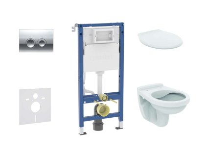 Geberit Duofix Set predstenovej inštalácie, klozetu Alpha a dosky, tlačidlo Delta21, lesklý chróm SANI11CD1141