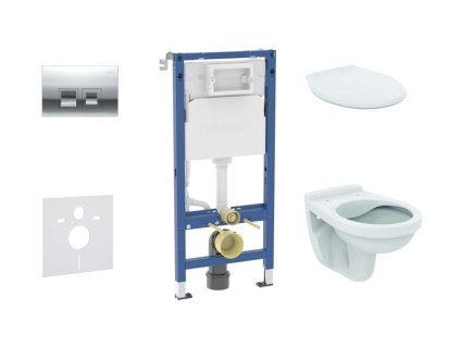 Geberit Duofix Set predstenovej inštalácie, klozetu Alpha a dosky, tlačidlo Delta35, lesklý chróm SANI11CD1144
