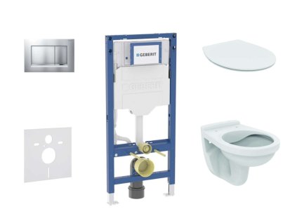 Geberit Duofix Set predstenovej inštalácie, klozetu Alpha a dosky softclose, tlačidlo Sigma30, matný chróm/chróm SANI11CD2106