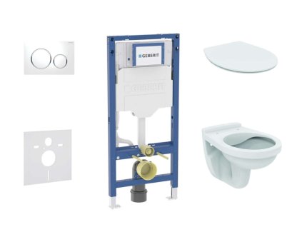 Geberit Duofix Set predstenovej inštalácie, klozetu Alpha a dosky softclose, tlačidlo Sigma20, biela/chróm SANI11CD3103