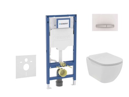 Geberit Duofix Set predstenovej inštalácie, klozetu Tesi a dosky softclose, tlačidlo Sigma50, alpská biela SANI11CD3115