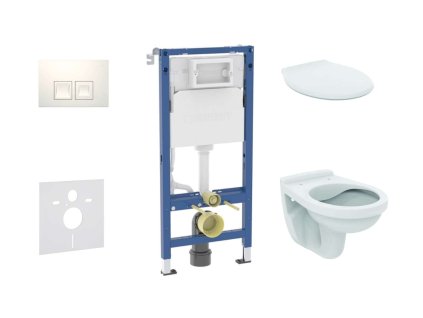 Geberit Duofix Set predstenovej inštalácie, klozetu Alpha a dosky, tlačidlo Delta35, alpská biela SANI11CD3143