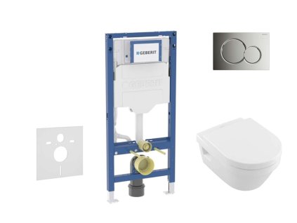 Geberit Duofix Set predstenovej inštalácie, klozetu Architectura a dosky softclose, tlačidlo Sigma01, lesklý chróm SANI11CK1101