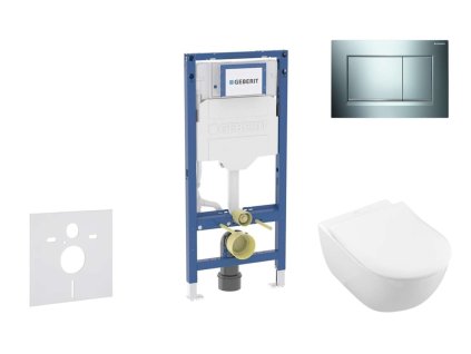 Geberit Duofix Set predstenovej inštalácie, klozetu Subway 2.0 a dosky softclose, tlačidlo Sigma30, lesklý chróm/matný chróm SANI11CK1113