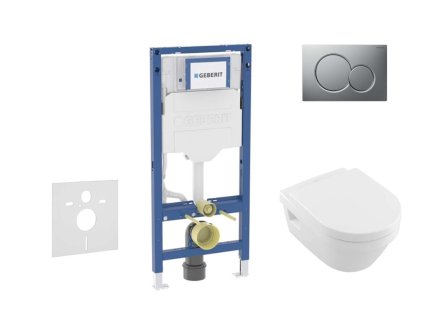 Geberit Duofix Set predstenovej inštalácie, klozetu Architectura a dosky softclose, tlačidlo Sigma01, matný chróm SANI11CK2102