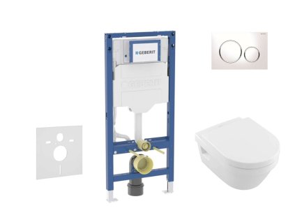 Geberit Duofix Set predstenovej inštalácie, klozetu Architectura a dosky softclose, tlačidlo Sigma20, biela/chróm SANI11CK3103