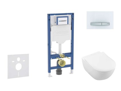 Geberit Duofix Set predstenovej inštalácie, klozetu Subway 2.0 a dosky softclose, tlačidlo Sigma50, alpská biela SANI11CK3115