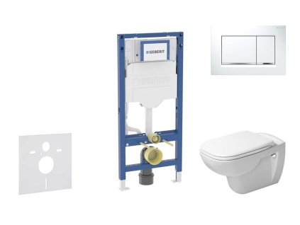 Geberit Duofix Set predstenovej inštalácie, klozetu D-Code a dosky softclose, tlačidlo Sigma20, biela/lesklý chróm SANI11CP3104