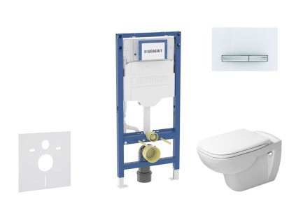 Geberit Duofix Set predstenovej inštalácie, klozetu D-Code a dosky softclose, tlačidlo Sigma50, alpská biela SANI11CP3107