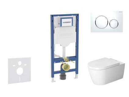 Geberit Duofix Set predstenovej inštalácie, klozetu ME by Starck a dosky softclose, tlačidlo Sigma20, biela/lesklý chróm SANI11CP3111