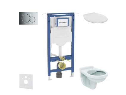 Geberit Duofix Set predstenovej inštalácie, WC Alpha s doskou, tlačidlo Sigma01, lesklý chróm SANI11CD1107