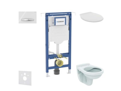 Geberit Duofix Set predstenovej inštalácie, WC Alpha s doskou, tlačidlo Sigma50, alpská biela SANI11CD3105